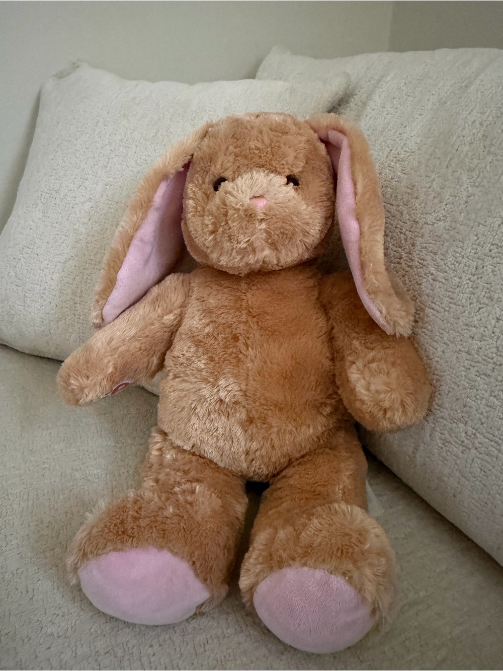 Build-A-Bear Tan Brown Bunny with Pink Accents